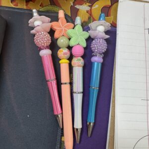 Sunset & Plumeria Beaded Pens